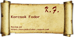 Korcsok Fodor névjegykártya